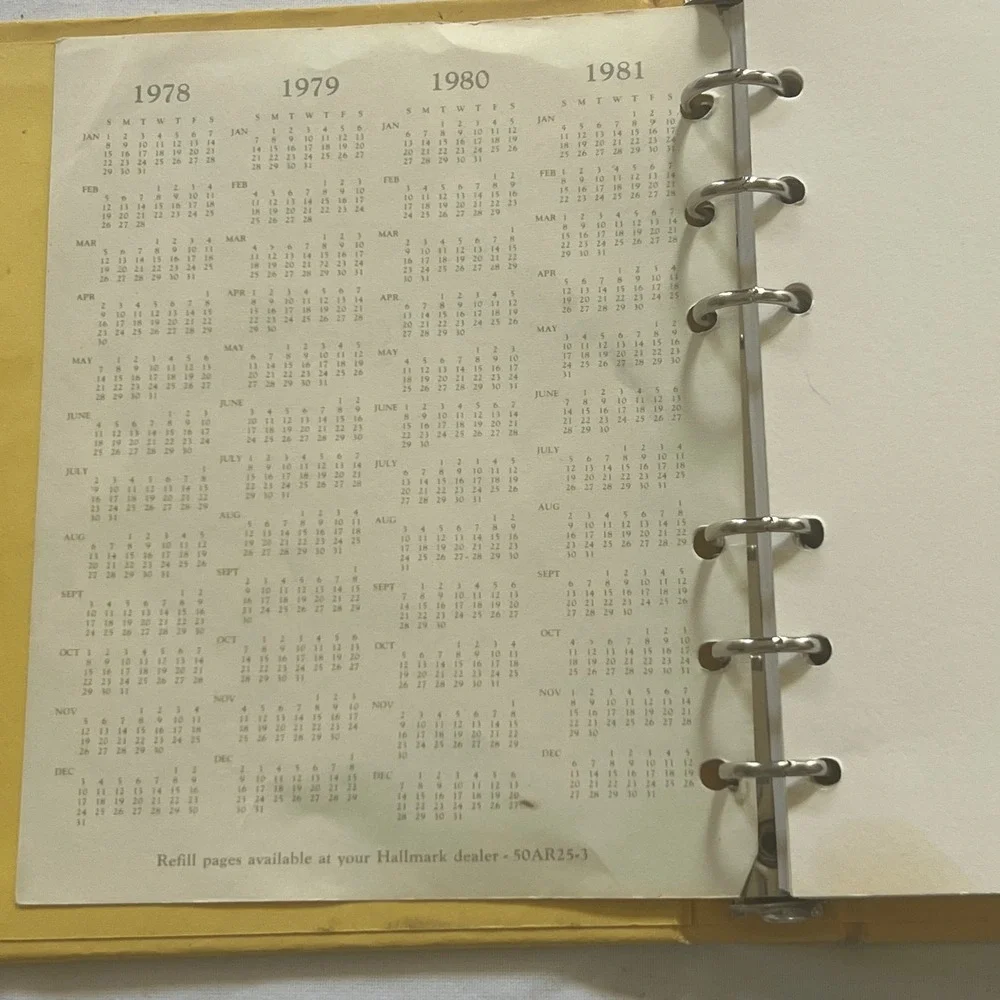 Vintage Hallmark My Keep-in-Touch Book Address Binder Yellow 1970s RA 211-3
